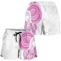 Traditional Polynesian Art Tattoos Shorts for Women Pink Color - Polynesian Pride
