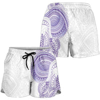 Traditional Polynesian Art Tattoos Shorts for Women Purple Color - Polynesian Pride