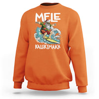 Mele Kalikimaka Tropical Hawaiian Christmas in Hawaii Surfing Santa Sweatshirt TS02 Orange - Polynesian Pride