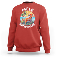 Mele Kalikimaka Tropical Hawaiian Christmas in Hawaii Sunbath Santa Sweatshirt TS02 Red - Polynesian Pride