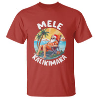 Mele Kalikimaka Tropical Hawaiian Christmas in Hawaii Sunbath Santa T Shirt TS02 Red - Polynesian Pride
