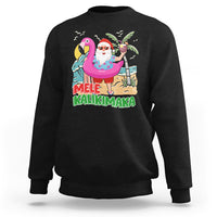 Mele Kalikimaka Tropical Hawaiian Christmas in Hawaii Beach Santa Sweatshirt TS02 Black - Polynesian Pride