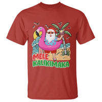 Mele Kalikimaka Tropical Hawaiian Christmas in Hawaii Beach Santa T Shirt TS02 Red - Polynesian Pride