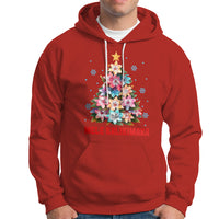 Tropical Hawaiian Plumeria Christmas Tree Mele Kalikimaka Hoodie TS02 Red - Polynesian Pride