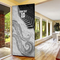 Personalized New Zealand Football Door Cover Kiwi Mascot with Silver Fern - Maori Tribal Tattoo Art