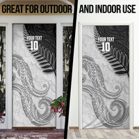 Personalized New Zealand Football Door Cover Kiwi Mascot with Silver Fern - Maori Tribal Tattoo Art