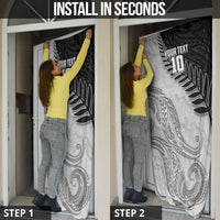 Personalized New Zealand Football Door Cover Kiwi Mascot with Silver Fern - Maori Tribal Tattoo Art