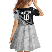 Personalized New Zealand Football Family Matching Off Shoulder Maxi Dress and Hawaiian Shirt Kiwi Mascot with Silver Fern - Maori Tribal Tattoo Art TS04 - Polynesian Pride