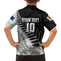 Personalized New Zealand Football Kid Hawaiian Shirt Kiwi Mascot with Silver Fern - Maori Tribal Tattoo Art TS04 - Polynesian Pride