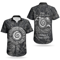 Hawaiian Piko Couples Matching Short Sleeve Bodycon Dress and Hawaiian Shirt Cultural Anchor Connect Your Roots Ocean Waves