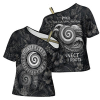Hawaiian Piko Cross Shoulder Shirt Cultural Anchor Connect Your Roots Ocean Waves
