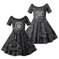 Hawaiian Piko Family Matching Long Sleeve Bodycon Dress and Hawaiian Shirt Cultural Anchor Connect Your Roots Ocean Waves