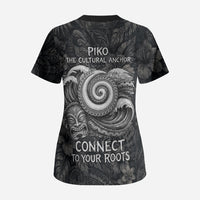 Hawaiian Piko Scrub Top Cultural Anchor Connect Your Roots Ocean Waves