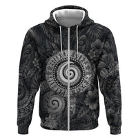 Hawaiian Piko Zip Hoodie Cultural Anchor Connect Your Roots Ocean Waves