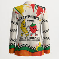 Support Your Fruity Friends Love Wins Gay Pride Blazer LGBTQ Retro 30s Cartoon Checkered