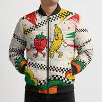 Support Your Fruity Friends Love Wins Gay Pride Bomber Puffer Jacket LGBTQ Retro 30s Cartoon Checkered