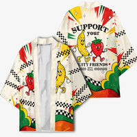 Support Your Fruity Friends Love Wins Gay Pride Kimono LGBTQ Retro 30s Cartoon Checkered TS04 - Polynesian Pride