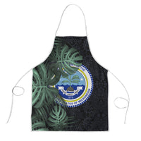 Federated States Of Micronesia Apron FSM Tropical Monstera Leaf Dark Tribal Pattern