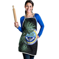 Federated States Of Micronesia Apron FSM Tropical Monstera Leaf Dark Tribal Pattern