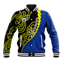 Federated States Of Micronesia FSM Baseball Jacket Pacific Islander Tribal Swirl Geometric Pattern