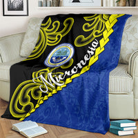 Federated States Of Micronesia FSM Blanket Pacific Islander Tribal Swirl Geometric Pattern