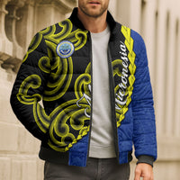 Federated States Of Micronesia FSM Bomber Puffer Jacket Pacific Islander Tribal Swirl Geometric Pattern