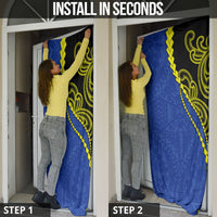 Federated States Of Micronesia FSM Door Cover Pacific Islander Tribal Swirl Geometric Pattern