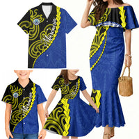 Federated States Of Micronesia FSM Family Matching Mermaid Dress and Hawaiian Shirt Pacific Islander Tribal Swirl Geometric Pattern