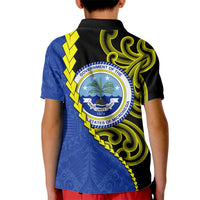 Federated States Of Micronesia FSM Kid Polo Shirt Pacific Islander Tribal Swirl Geometric Pattern