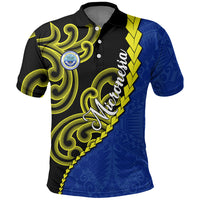 Federated States Of Micronesia FSM Polo Shirt Pacific Islander Tribal Swirl Geometric Pattern