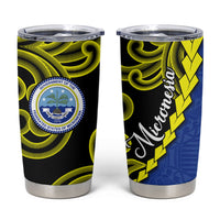 Federated States Of Micronesia FSM Tumbler Cup Pacific Islander Tribal Swirl Geometric Pattern