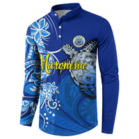 Micronesia Sea Turtle Button Sweatshirt Federated States Of Micronesia Tribal Floral Pattern