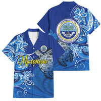 Micronesia Sea Turtle Family Matching Mermaid Dress and Hawaiian Shirt Federated States Of Micronesia Tribal Floral Pattern