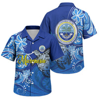 Micronesia Sea Turtle Family Matching Summer Maxi Dress and Hawaiian Shirt Federated States Of Micronesia Tribal Floral Pattern