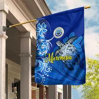 Micronesia Sea Turtle Garden Flag Federated States Of Micronesia Tribal Floral Pattern