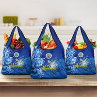 Micronesia Sea Turtle Grocery Bag Federated States Of Micronesia Tribal Floral Pattern
