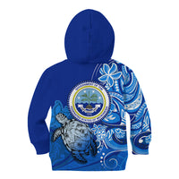 Micronesia Sea Turtle Kid Hoodie Federated States Of Micronesia Tribal Floral Pattern TS04 - Polynesian Pride