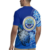 Micronesia Sea Turtle Rugby Jersey Federated States Of Micronesia Tribal Floral Pattern