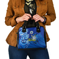 Micronesia Sea Turtle Shoulder Handbag Federated States Of Micronesia Tribal Floral Pattern