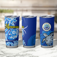 Micronesia Sea Turtle Tumbler Cup Federated States Of Micronesia Tribal Floral Pattern