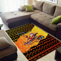 Tropical Christmas In July Santa Claus Area Rug Festive Hawaiian With Beach Reindeer Sleigh TS04 - Polynesian Pride