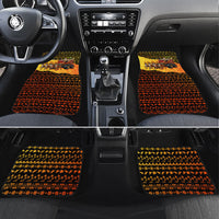 Tropical Christmas In July Santa Claus Car Mats Festive Hawaiian With Beach Reindeer Sleigh TS04 Set 4pcs Orange Black - Polynesian Pride