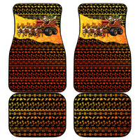 Tropical Christmas In July Santa Claus Car Mats Festive Hawaiian With Beach Reindeer Sleigh TS04 - Polynesian Pride