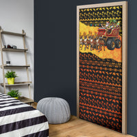 Tropical Christmas In July Santa Claus Door Cover Festive Hawaiian With Beach Reindeer Sleigh TS04 - Polynesian Pride