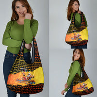 Tropical Christmas In July Santa Claus Grocery Bag Festive Hawaiian With Beach Reindeer Sleigh TS04 - Polynesian Pride