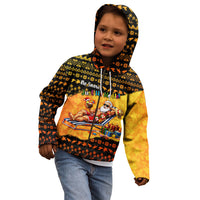 Tropical Christmas In July Santa Claus Kid Hoodie Festive Hawaiian With Beach Reindeer Sleigh TS04 - Polynesian Pride