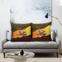 Tropical Christmas In July Santa Claus Pillow Cover Festive Hawaiian With Beach Reindeer Sleigh TS04 - Polynesian Pride
