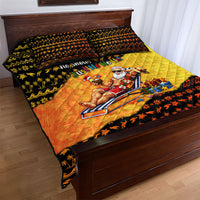 Tropical Christmas In July Santa Claus Quilt Bed Set Festive Hawaiian With Beach Reindeer Sleigh TS04 - Polynesian Pride