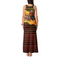 Tropical Christmas In July Santa Claus Tank Maxi Dress Festive Hawaiian With Beach Reindeer Sleigh TS04 - Polynesian Pride