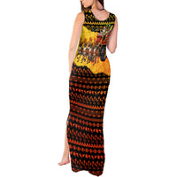 Tropical Christmas In July Santa Claus Tank Maxi Dress Festive Hawaiian With Beach Reindeer Sleigh TS04 - Polynesian Pride